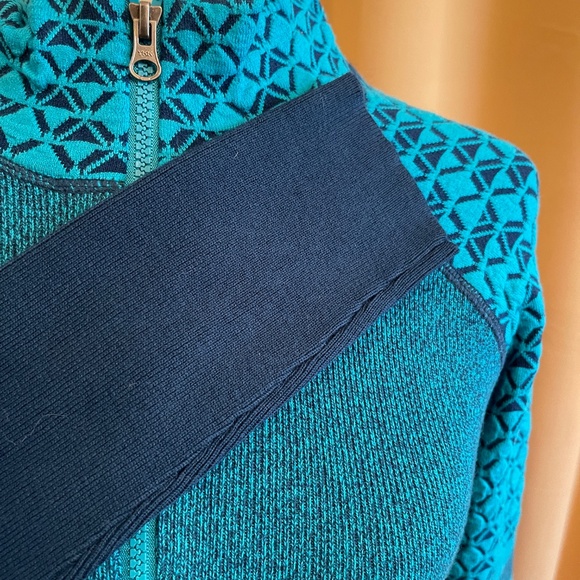 NEW! Title Nine Colorblocked Full Zip Mock NeckSweater Size Small - Picture 5 of 14